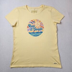 Life Is Good Shirt Womens Medium Keep It Simple Graphic Tee Crusher‎ Casual